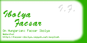 ibolya facsar business card